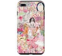 Pink Pet Garden Collage Cute Puppy Cat Bow Floral Aesthetic Case for iPhone 7 Plus/8 Plus