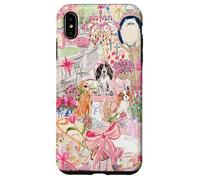 Pink Pet Garden Collage Cute Puppy Cat Bow Floral Aesthetic Case for iPhone XS Max