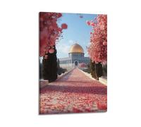 Pink Petal Dome Wall Art, Vivid Print, Landscape Poster, Lively Canvas Picture, Energetic Decor for Living Room Poster Decorative Painting Canvas Wall Posters And Art Picture Print Modern Family Bedro