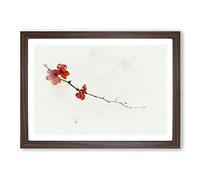 Pink Petal Falling in Abstract Framed Print | A2 Walnut Framed Wall Art | Ready to Hang | Abstract Fantasy Picture | Living Room Bedroom Lounge Office