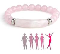 Pink Pheromone Bracelet,Natural Pink Pheromone Bracelets 8mm Stretch Beaded Bangles,Love Pheromone Bracelet,Good Luck Energy Stone Bangle for Women and Men (Pink)