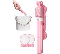 (Pink) Phone Tripod With Remote, Phone Tripod With Wireless Remote Shutter, Long Extendable Phone Tripod With Remote And Remote And Light For Group Selfies