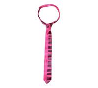 Pink Piano Keyboard Necktie - Pack of 12 - Novelty Music Tie for Fancy Dress, Stage & 80s Costumes