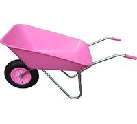 Pink Picador Plastic Wheelbarrow With 3.50-8 Pneumatic Wheel