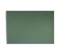 Pink Pig A3 Landscape Posh Silk Pig Sketch Book - Dark Green
