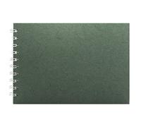 Pink Pig A5 Landscape Posh Silk Pig Sketch Book - Dark Green