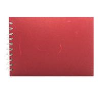 Pink Pig A5 Landscape Posh Silk Pig Sketch Book - Red