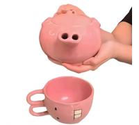 Pink Pig Design Teapot Water Kettle Funny Ceramic Piglet Teapot Bunny Cup Cute Kitchen Accessories Coffee Cup Pot for Friends and Family