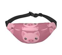 Pink Pig Face Crossbody Fanny Pack for Women Men Fashion Waist Pack Belt Bag for Hiking Running Travel