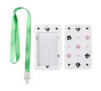 Pink Pig ID Badge Holder with Green Lanyard, Lanyard Card Holder, Vertical Cards Protector for School, Vertical Name Badges Protector for Doctor, Nurse Accessories Paramedic Accessories