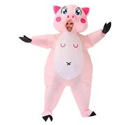 Pink Pig Inflatable Costume Adult Funny Cute Inflatable Animal Costume Party Cosplay Props Fat Pig Jumpsuit Halloween Dress Up Christmas Cross Dressing Birthday Party