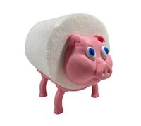 Pink Pig Toilet Paper Holder, Funny Toilet Roll Holder, Cute Bathroom Decor, Freestanding Stand, Unique Toilet Accessories for Kids & Animal Lovers