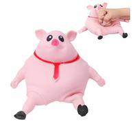 Pink Pig Toy Figure, Squishy Squeeze Pig Toy, Pig Stress Squishy Piggie Squeeze Toy, Stretch Stress Pig Squeeze Piggy Toy, Anti-Anxiety Funny Toy for Kids and Adults Decompress and Anxiety Relief