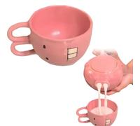 Pink Piglet Ceramic Teapot and Cup Set,Funny Ceramic Pig Teapots, Creative Water Comes Out of The Pig's Nose Kettle,2025 Funny Christmas Gifts Coffee Cup Pot for Friends and Family (Teacup)