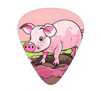 Pink Pigletguitar Plectrums 12 Piece Set, 3 Thicknesses For Acoustic Guitar, Bass Guitar, &Electric Guitar And More.