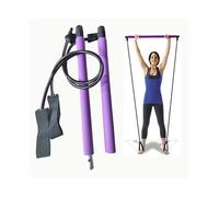 (Pink) Pilates Bar Stick with Resistance Band