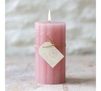 Pink Pillar Candle, 1x Tall Pink Scalloped Candle, 1x Dusky Pink Shaped Candle 7 x 13cm, Light Pink Pillar Candle, Chunky Pink Candle, Valentines Gift, Dusky Pink Candle