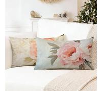 Pink Pillow Cases 2 Pack 40 x 80 cm Peony Cushion Covers,Decorative Pillows, Nvisible Zipper Cushion Inserts, Double Sided High-Definition Printing Sofa Cushions, Decor is Give Gifts for Women 0R-806