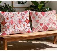 Pink Pillowcase Grid Stitching Cushion Covers set of 2 Large Pillow Cases 20x28in Rectangle Cushion Covers,2026 New Velvet Duplex Print Sofa Pillows for Winter Autumn Living Room Decor Gifts O-336O