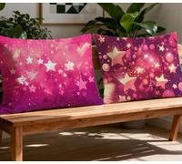 Pink Pillowcase Star Cushion Covers set of 2 Pillow Cases 16x28in Rectangle Cushion Covers,2026 New Velvet Duplex Print Sofa Pillows for Winter Autumn Couch Sofa Living Room Home Decor Gifts O-902O