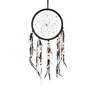 Pink Pineapple Large Handmade Bohemian Dream Catcher Ethical Hanging Dreamcatcher Wall Art with Vegan Suede Turquoise Stones Feathers and Beads Traditional Crochet Design - 22cm Wide, 60cm Long Black