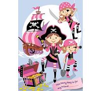Pink Pirate Party Loot Bags 8pk
