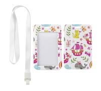 Pink Pirate Ships ID Card Holders with White Lanyard, Key Card Holder, Vertical Cards Protector for Driver, Vertical ID Cards Protector for School, Paramedic Accessories Nurse Essentials Work