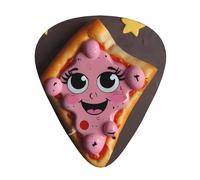 Pink pizza Patterned Guitar Picks - 12-Piece Set with 3 Different Thicknesses, Suitable for Electric and Acoustic Guitars