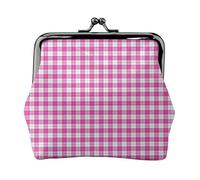 Pink Plaid coin purse for women,small womens wallet,small makeup bag for purse,ultra-thin retro change wallet, Black, One Size, Art Deco