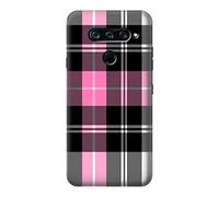 Pink Plaid Pattern Case Cover For LG V40, LG V40 ThinQ