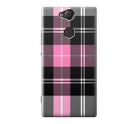 Pink Plaid Pattern Case Cover For Sony Xperia XA2