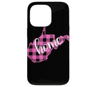 Pink Plaid West Virginia Home Graphic Design Case for iPhone 13 Pro
