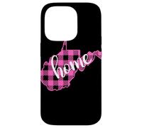 Pink Plaid West Virginia Home Graphic Design Case for iPhone 14 Pro