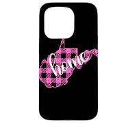 Pink Plaid West Virginia Home Graphic Design Case for iPhone 15 Pro