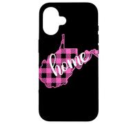 Pink Plaid West Virginia Home Graphic Design Case for iPhone 16