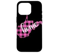 Pink Plaid West Virginia Home Graphic Design Case for iPhone 16 Pro