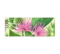 Pink Plant Flowers Mouse Pad 12x31.5 in Long Computer Mouse Mat Mousepad with Non-Slip Base for Gaming and Office