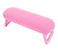 Pink Plastic Folding Manicure Hand Rest Stand for Nail Tech | Stable Ergonomic Wrist Support, Portable Space Saving Design, Manicure Table Use, Compact Pink Plastic