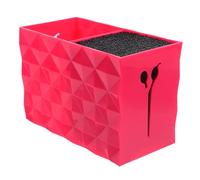 Pink Plastic Haircut Organizer with Detachable Compartment for Salons | Vertical Tool Insertion, Protects Blades and Keeps Counters Neat, for Barbers, Combs and Clips