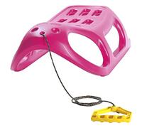 Pink plastic sledge Little Seal eith metal runners and rope