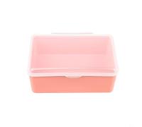 Pink Plastic Storage Organizer Box with Lockable Transparent Lid for Jewelry Beads Screws Craft Sewing Accessories Electronic Parts, Compact PP Container Case, 171 x 117 x 72 mm