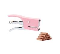 Pink Plier Stapler with #10 Staples Set, Cute Manual Stapler with 1000 No.10 Rose Gold Staples for Office and Home Desk Accessories Supplies (Pink Stapler)