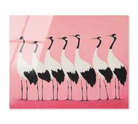 Pink Plumage Parade Acrylic Print Coastal Art by Art Remedy, Ready to Hang, 30 x 24