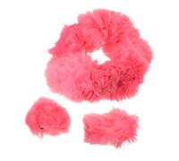 Pink Plush Steering Wheel Cover with Matching Gear Shift Protector | Fluffy Furry Finish, Non-slip Grip, Elastic Closure, for Winter Commutes and Cute Car Interior Styling