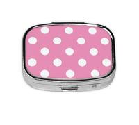 Pink Polka Dot,Meta Pill Box 2 Compartment Medicine Case,Portable Organizer,Rectangle Meta Portable Organizer Pill Box 181 Compartment Medicine Case
