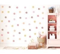 Pink Polka Dot Pack of 50 Wall Stickers, Boho Children's Room Decor, Boho Dots Wall Stickers