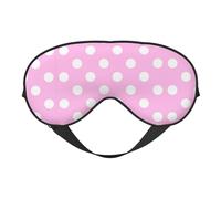 Pink Polka Dots Sleep Eye Mask Smooth Soft Adjustable Shading Blindfold Eye Mask for Rest Travel