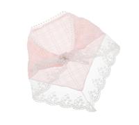 Pink Polyester Lace Triangle Scarf Headband for Women Summer | Vintage French Countryside Boho Style, Lightweight Comfort, Retro Hair Scarf