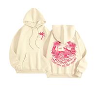 Pink Pom Puff Hoodie Cute Pink Graphic Hoodies for Teen Girls Preppy Sweatshirt Loose Fit Casual Long Sleeve Hooded Pullover Tops with Pockets UK 2024