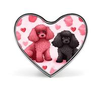 Pink Poodles Dogs Button Pin Design Your Own Personalized Pin Cute Button Badge Exquisite Heart Badge Fashion Brooch Metal Decorative Lapel Pins for Hat Clothes Backpack